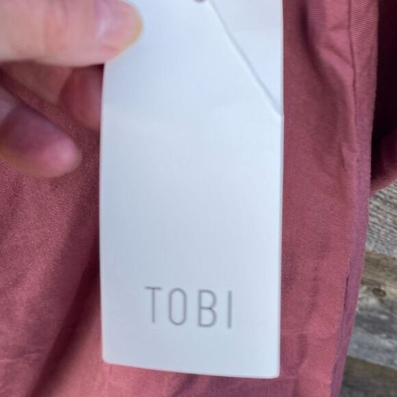 NWT TOBI size Medium mauve tunic Pom Pom trim - Picture 4 of 5